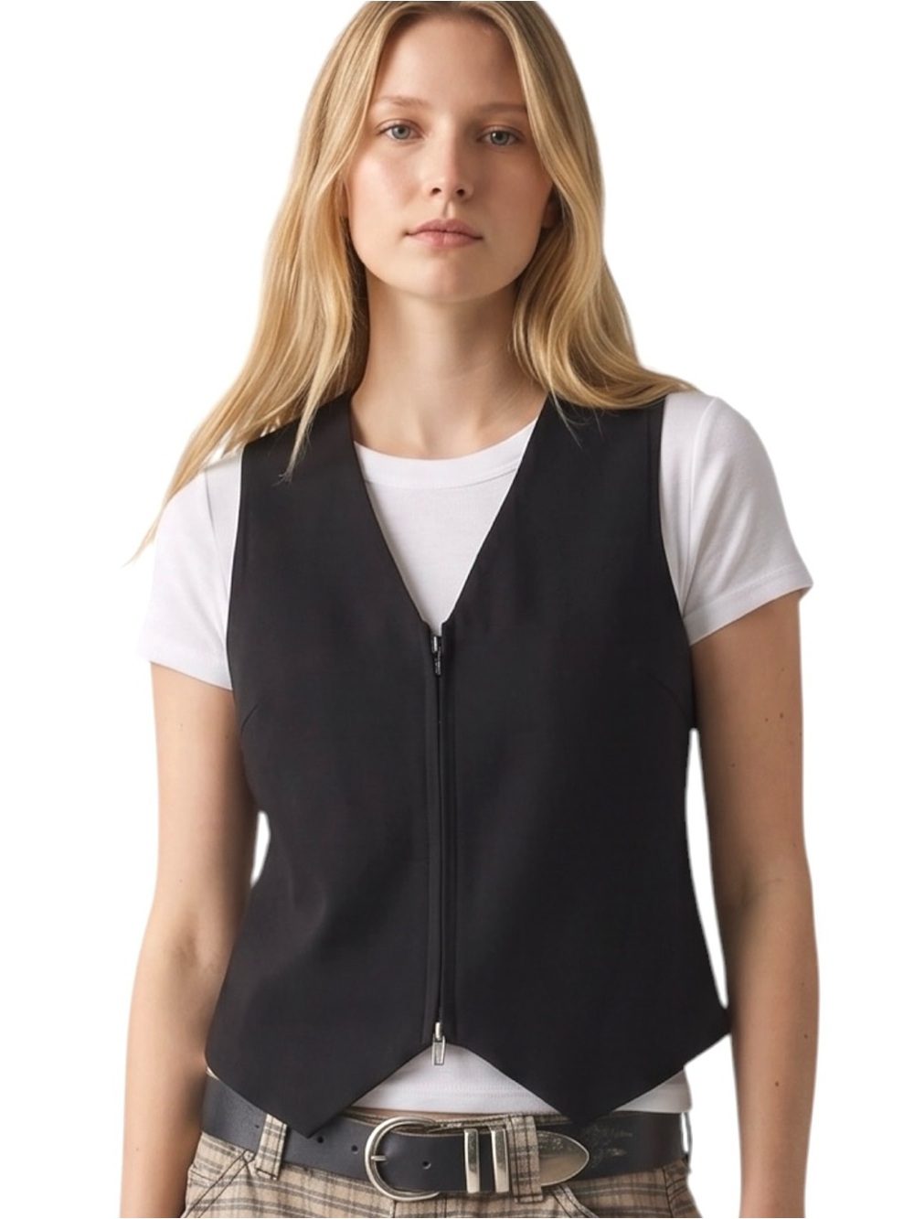 UO Adrian Zip Vest Tailored Top